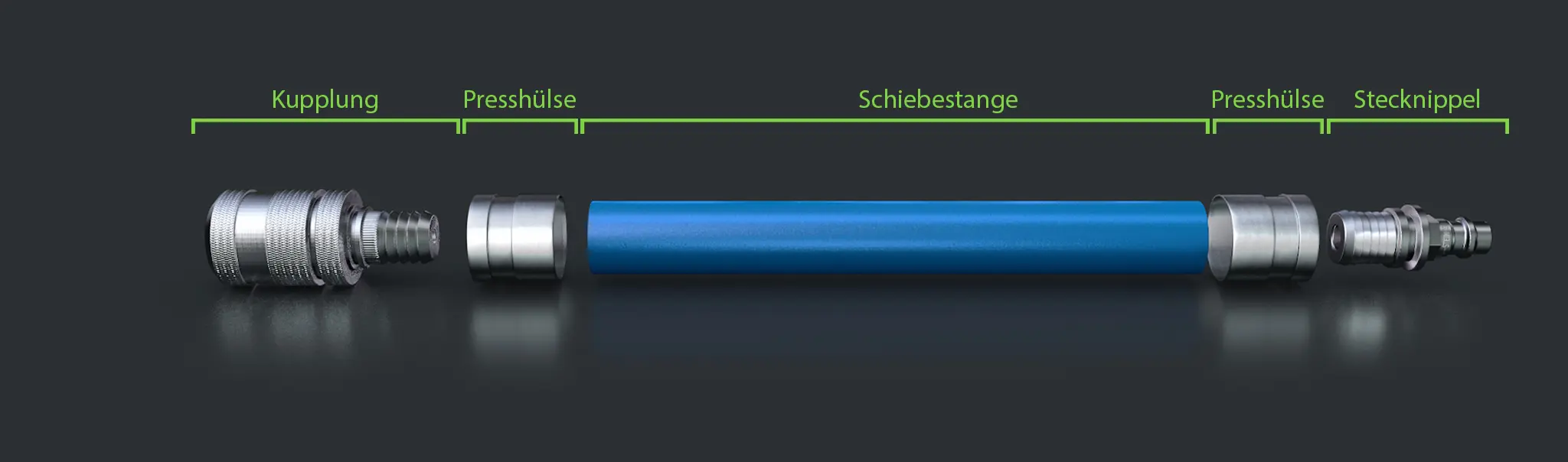 Luftschiebestange mit kurzem Aufbau Luftschiebestange mit kurzem Aufbau