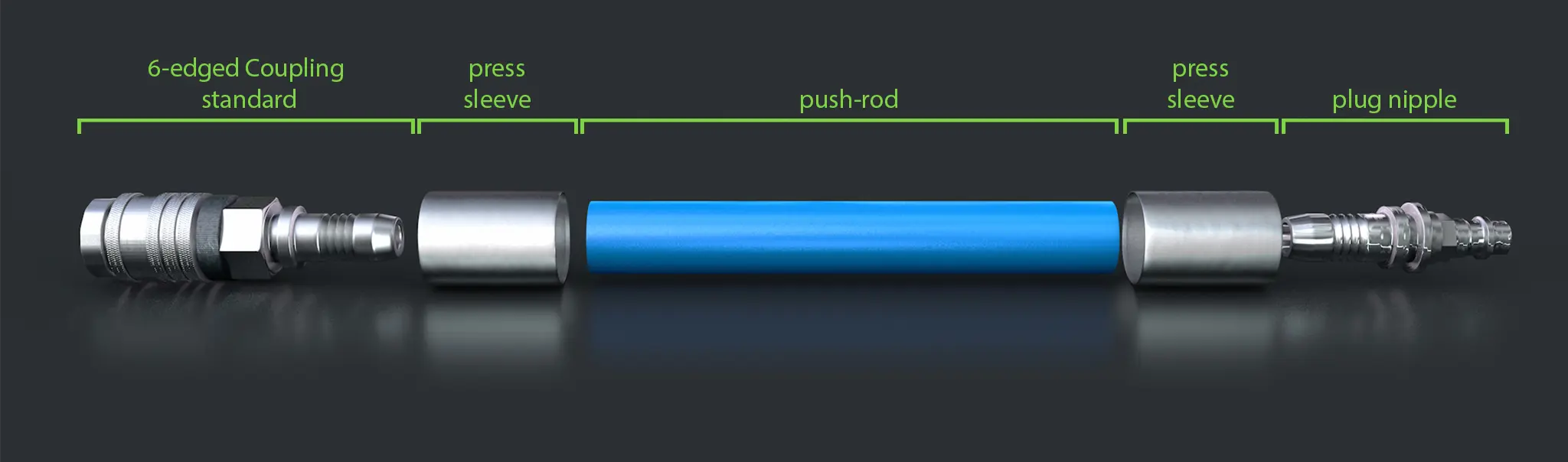 air-push-rod 6-edged air-push-rod 6-edged